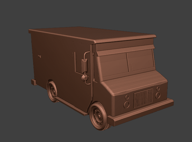 Modern Mail Truck