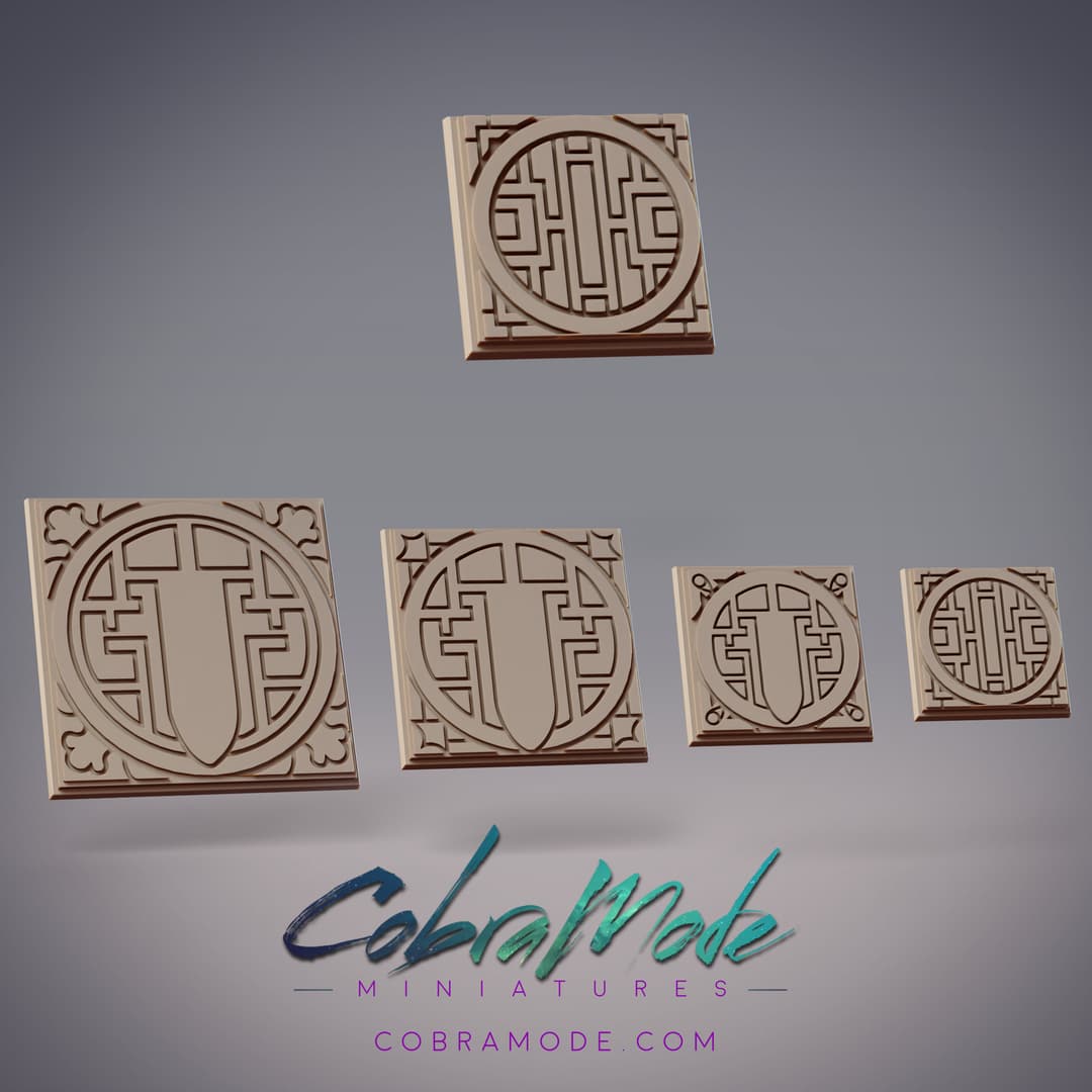 Geometric Key Square Base Pack (4pcs)