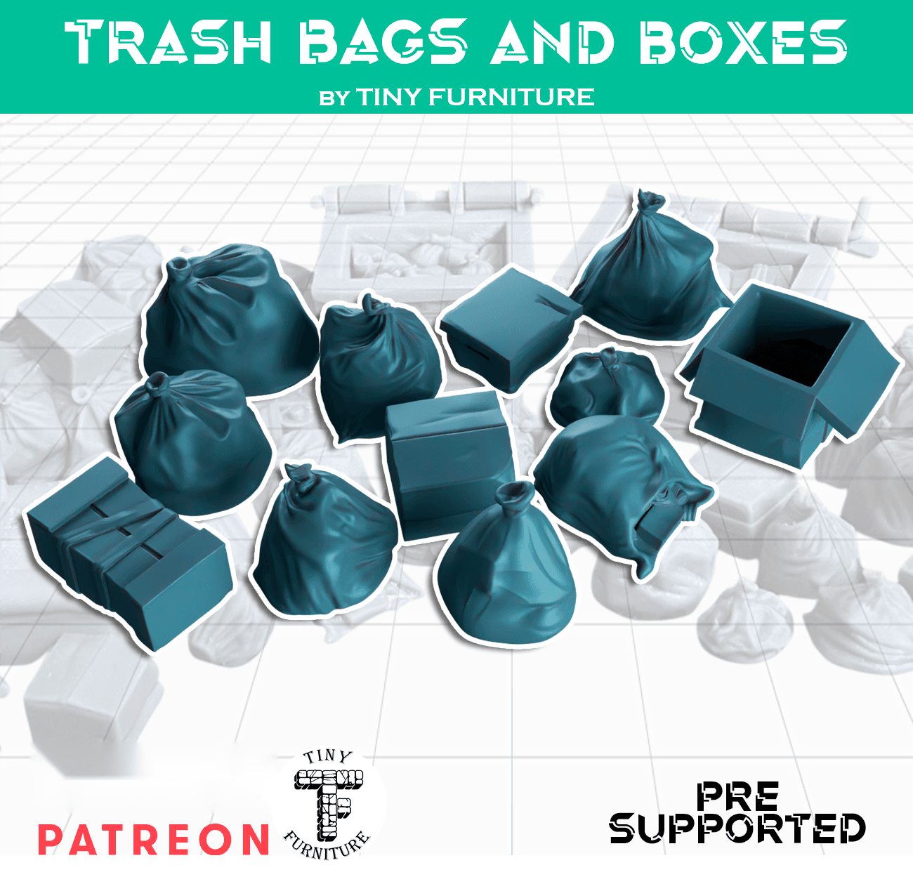 Trash bags and boxes