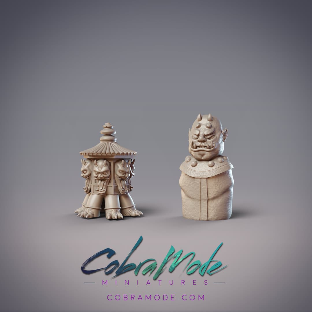 Demon Lamp and Statue Scatter Terrain (2pcs)
