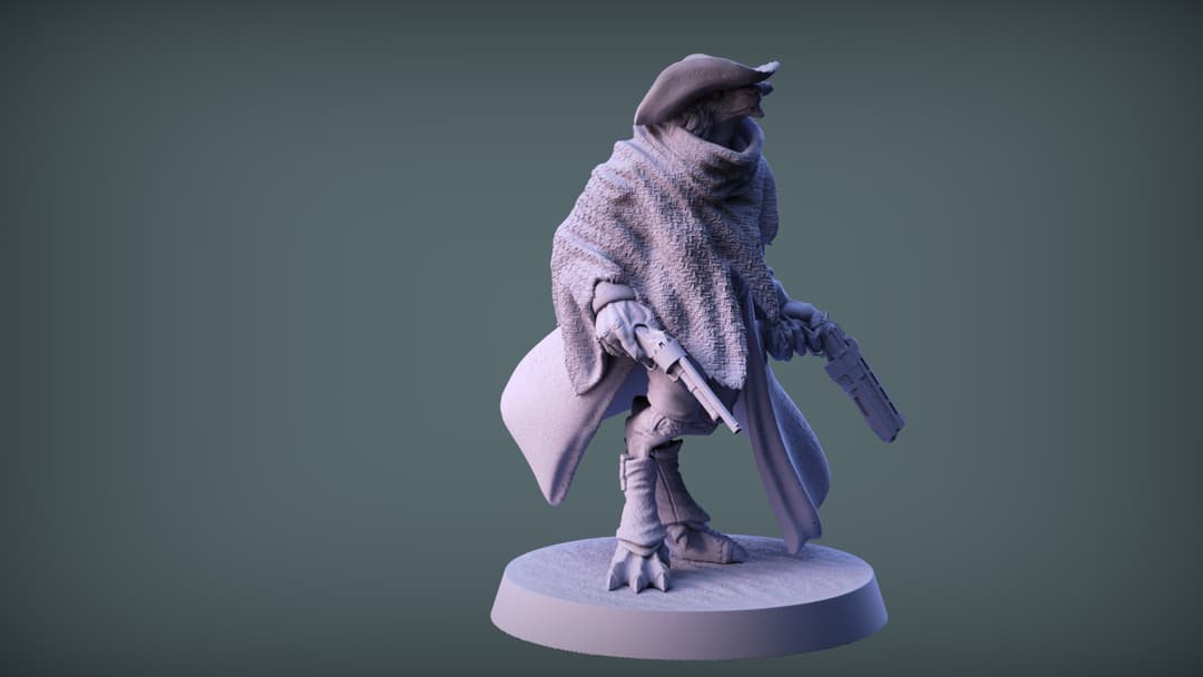 gunslinger werewolf with poncho