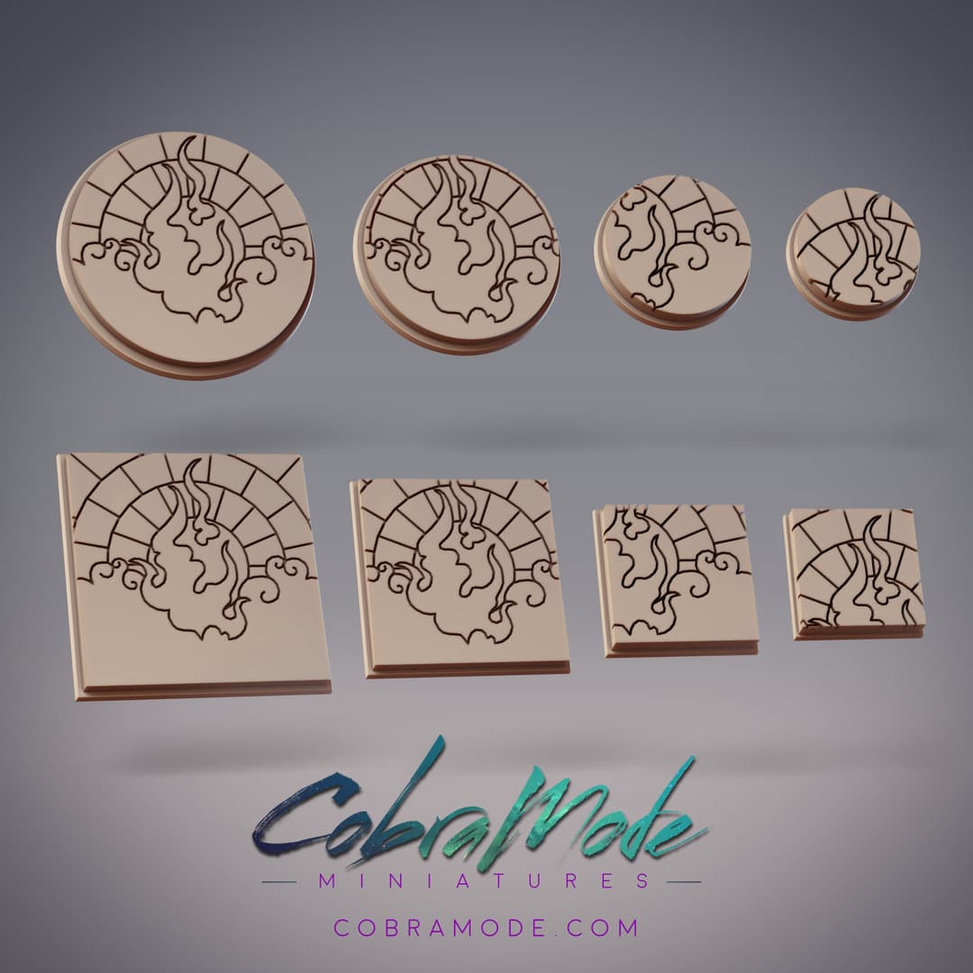 Fire Inlay Flooring Base Pack (8pcs) - Round and Square Versions