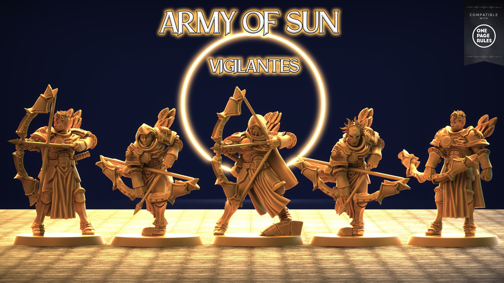 Army of Sun - Vigilantes ( 5 miniatures and 5 Heads) OPR Compatible