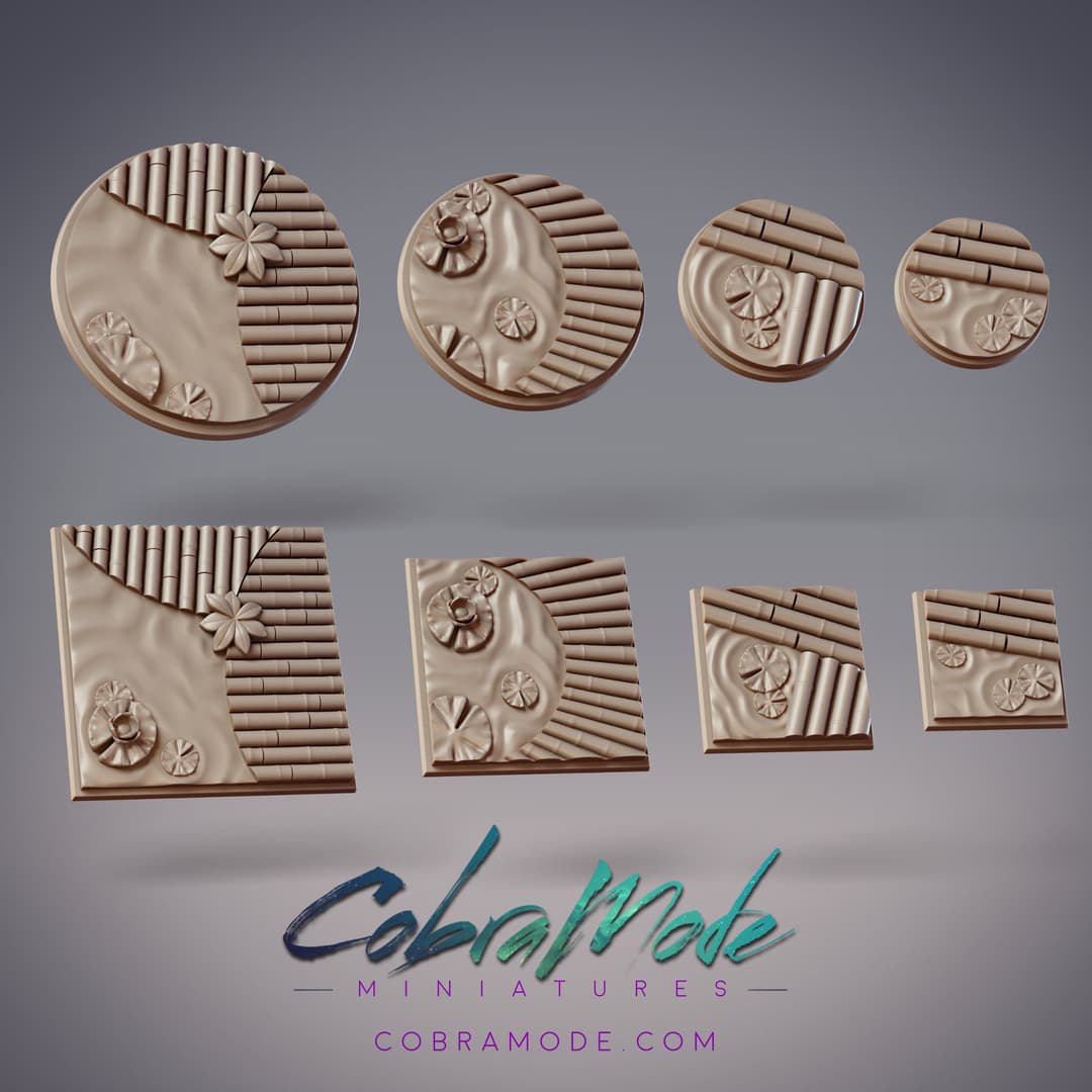 Bamboo Dock Base Pack (8pcs) - Round and Square Versions