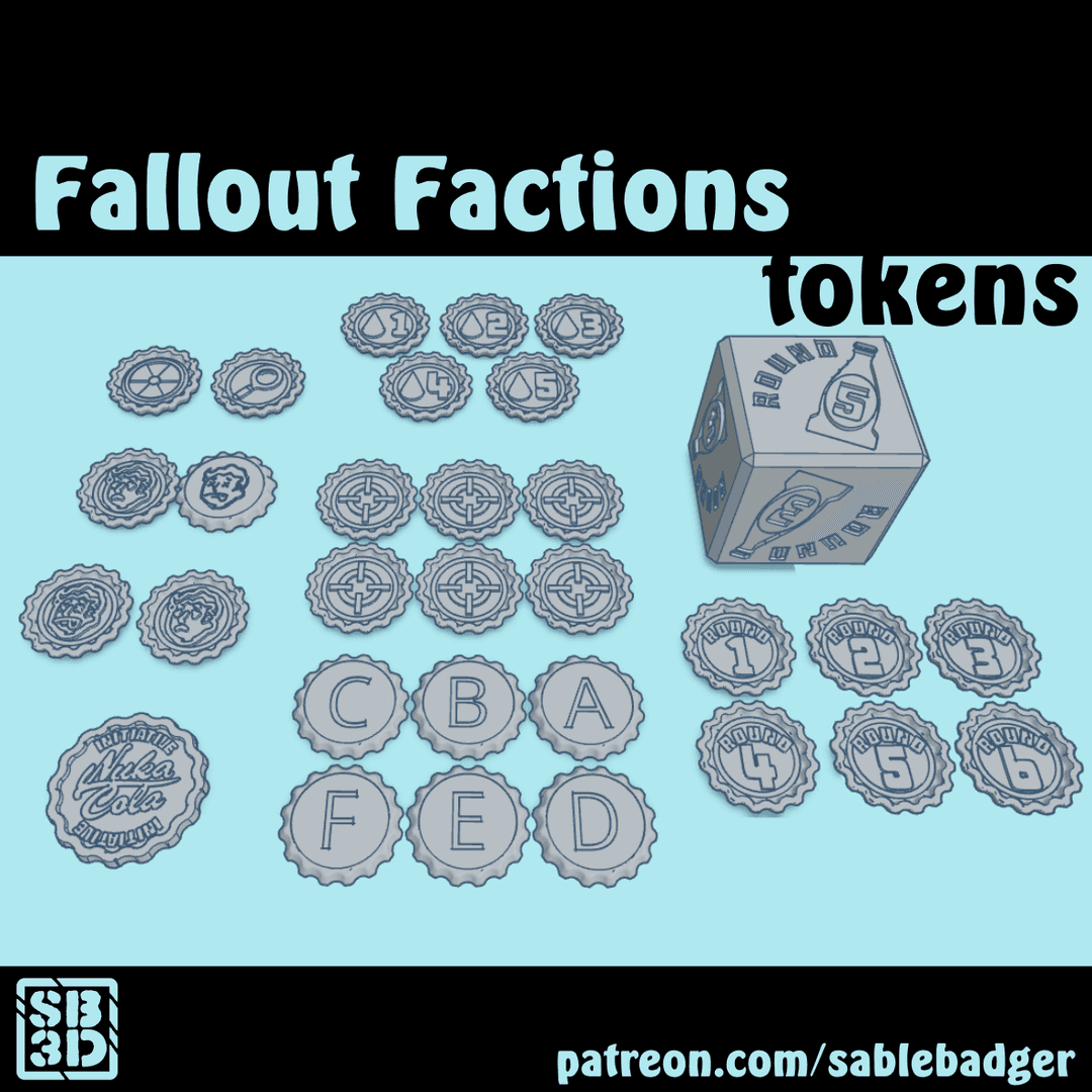 Fallout Factions - Bottle Cap Tokens
