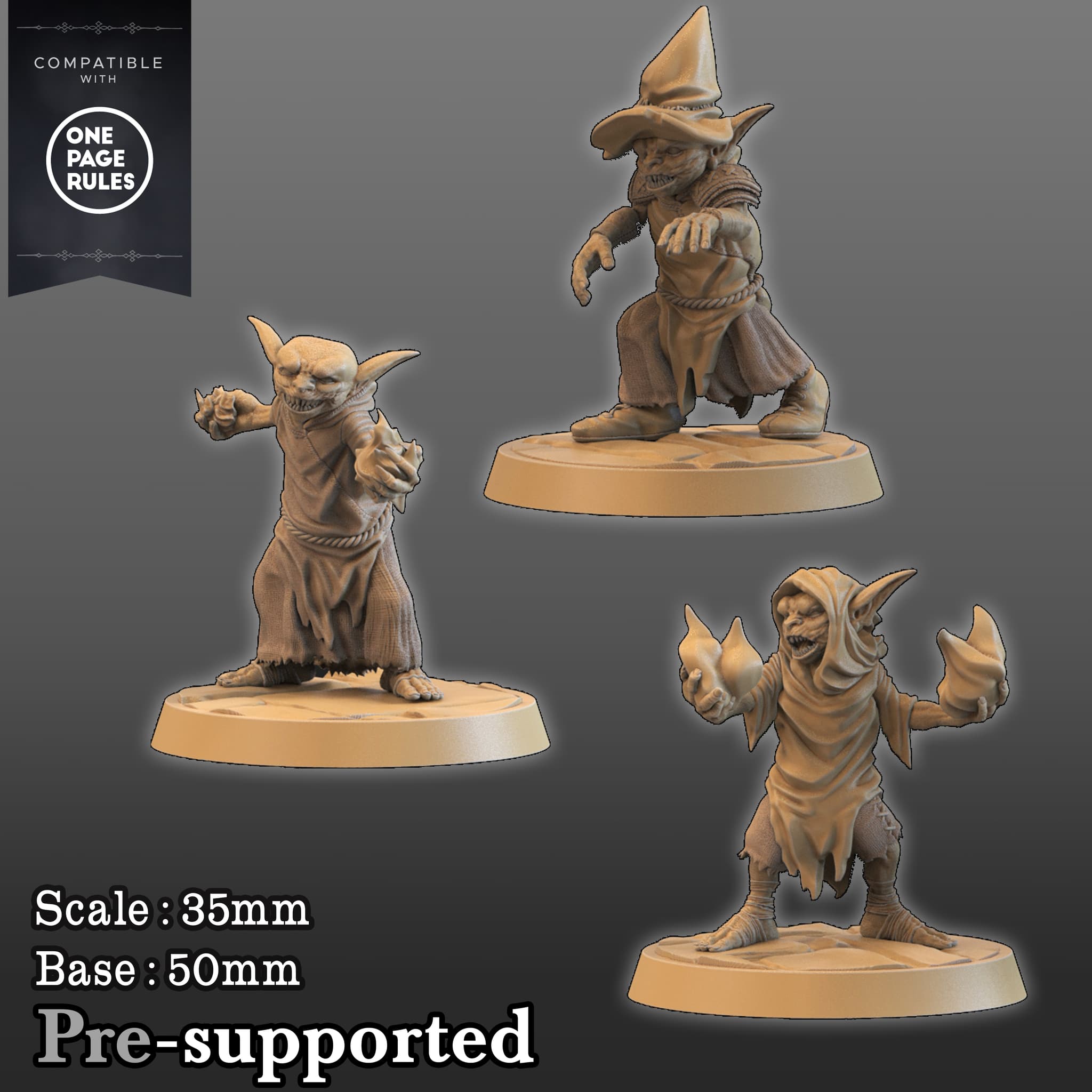 Goblin mages, The Greedy Goblins Clan 3 miniatures