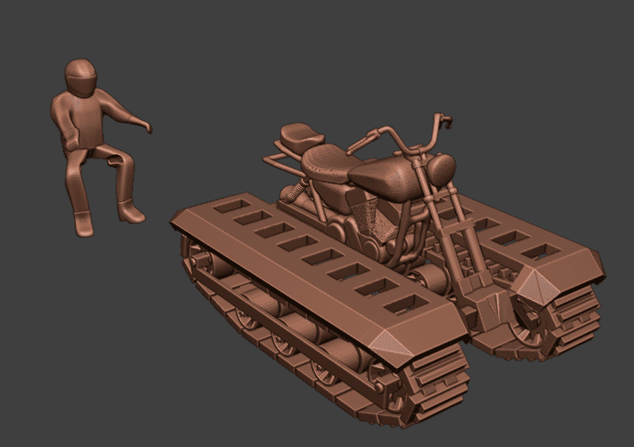 Gaslands Treaded Cycle with Biker