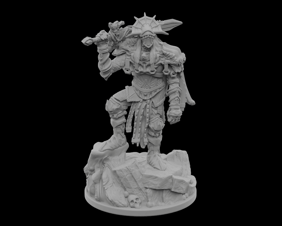 ⚔️ Crimson Warden – V3 - Dark Fantasy Boss Miniature 