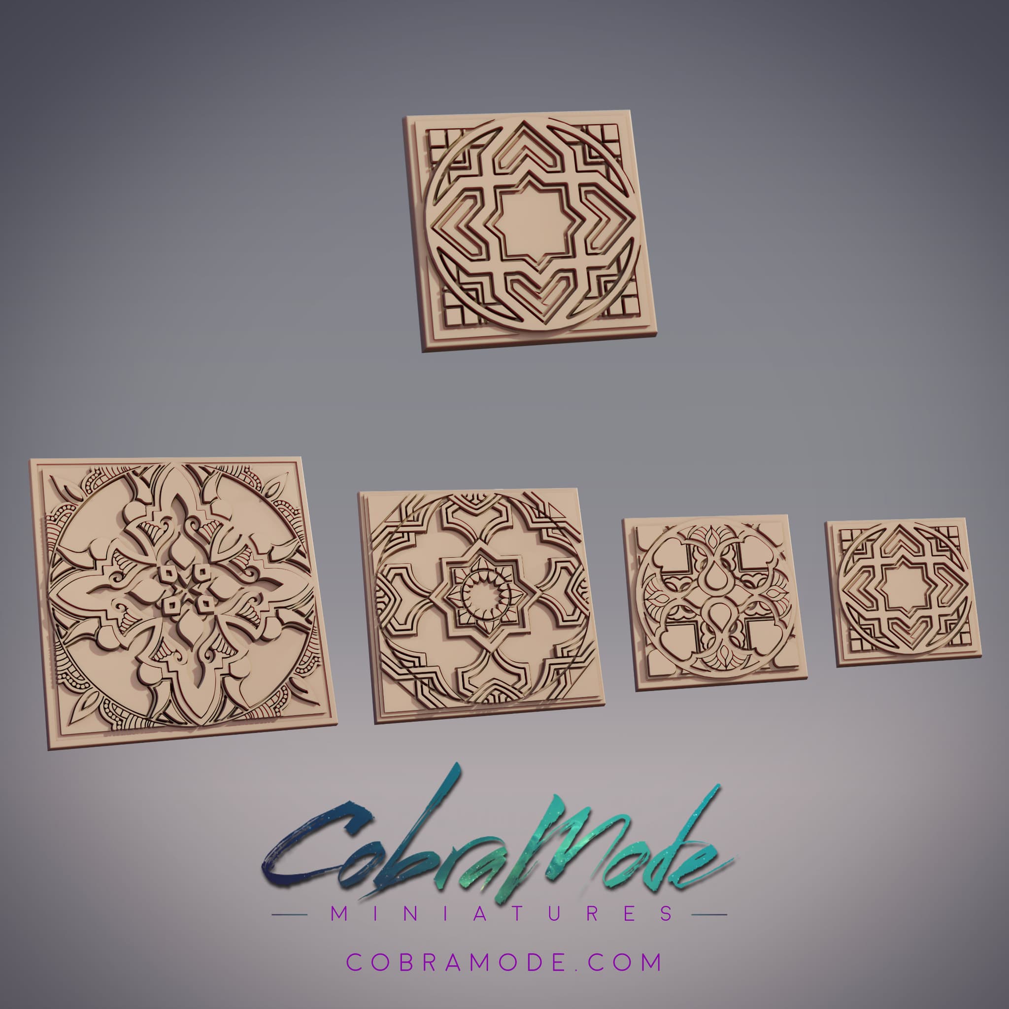 Geometric Emblem Square Base Pack (4pcs)