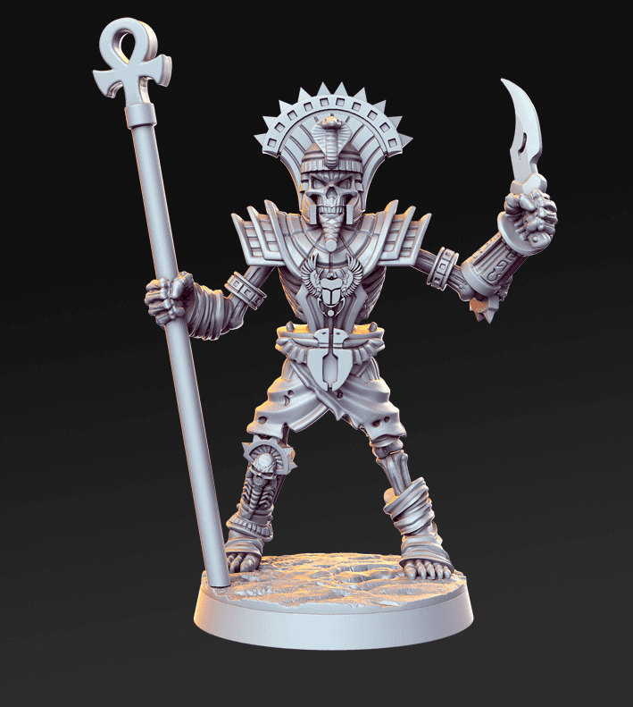 Mummy with dagger and staff of life