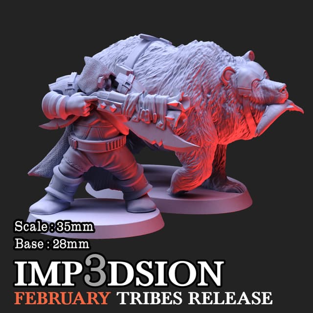dwarf hunter & Bear