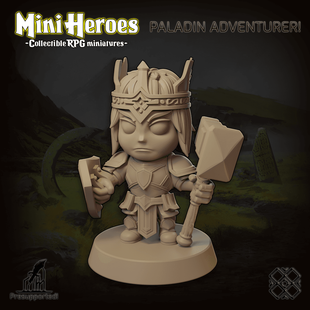Mini Heroes - Collectible RPG Miniatures (Paladin, Chibi)