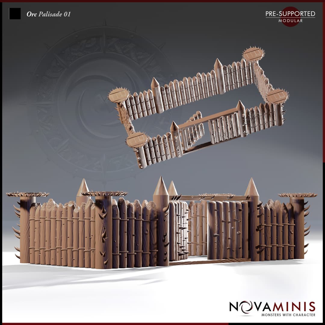 Orc Palisade 01 [Modular]