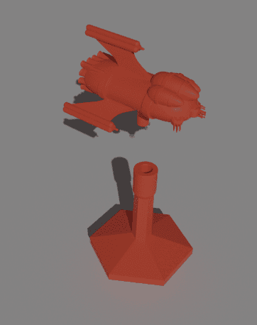Space Combat Monitor Class Trillian Spaceship and Flight Stand STL – Printable Heavy Support Starship for Sci-Fi Miniature Tabletop Games