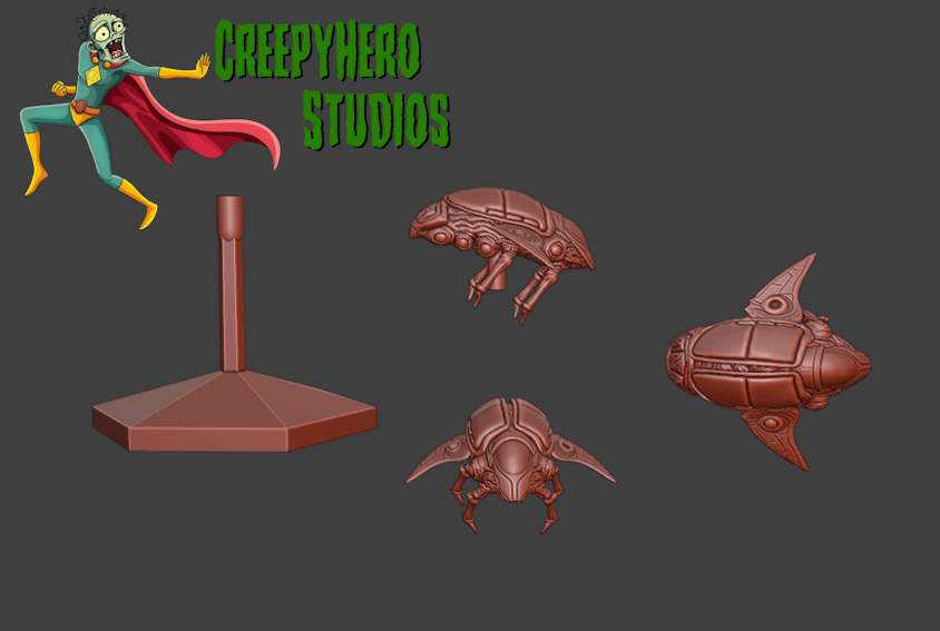 Space Combat Traul Recon Ship and Flight Stand