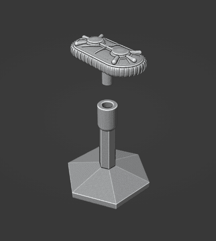 Science Fiction Saucer Light Utility Ship and Flight Stand