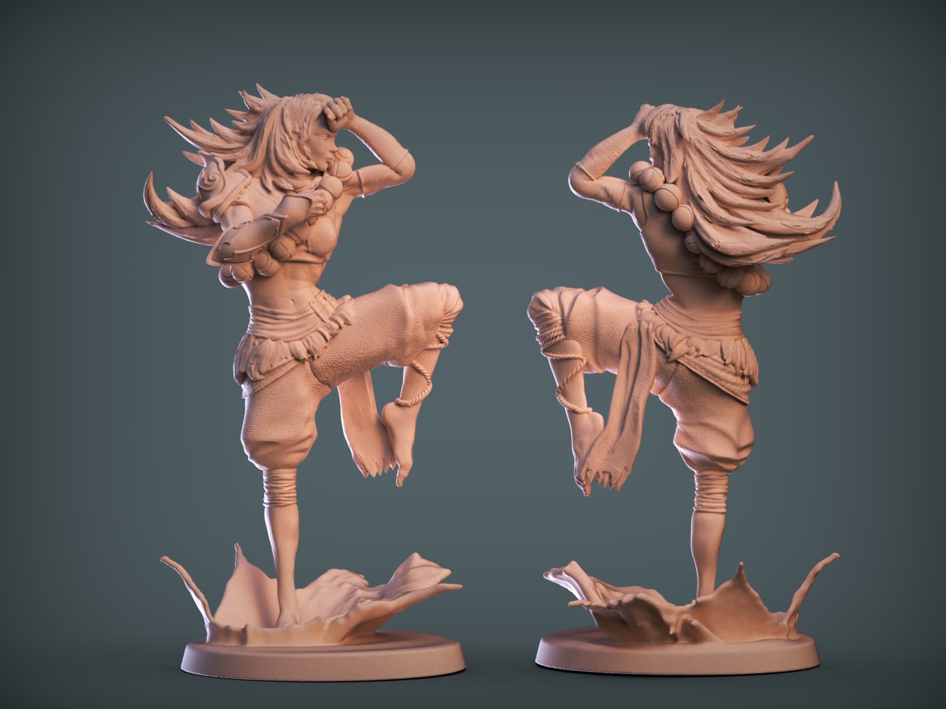 Monk Female figther with hair