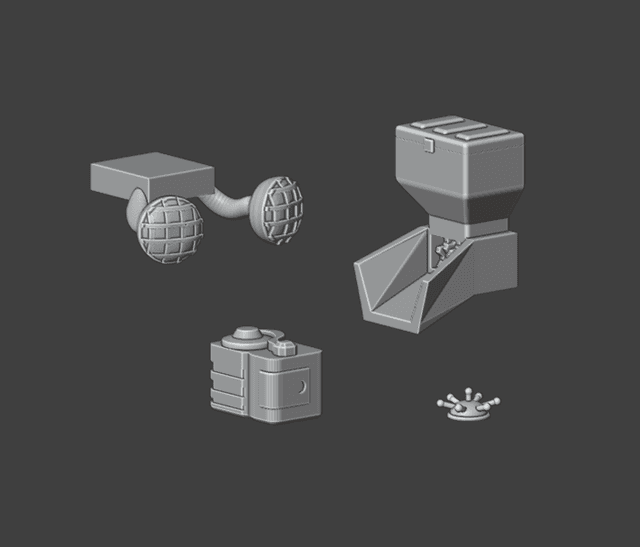Gaslands Drop Weapon Five Set – 3D Printable STL for Vehicular Combat Tabletop Gaming