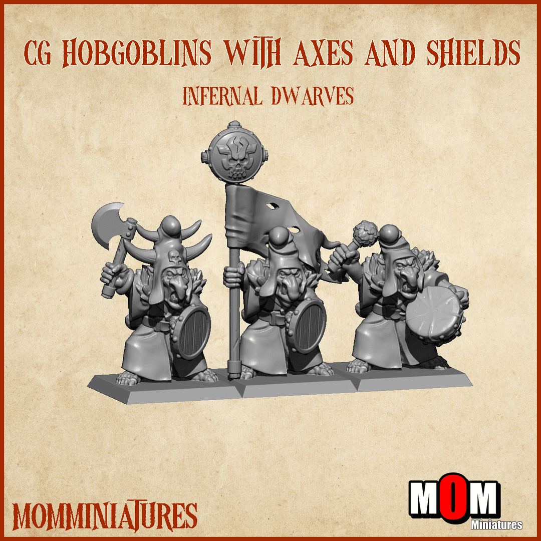 CG Hobgoblins with ax and shield (Infernal Dwarves)