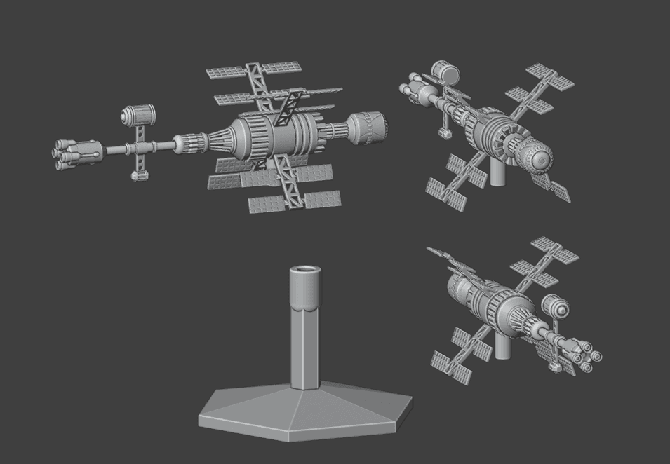 Space Combat Space Station and Flight Base STL | 3D Printable Sci-Fi Terrain and Miniatures for Tabletop Gaming