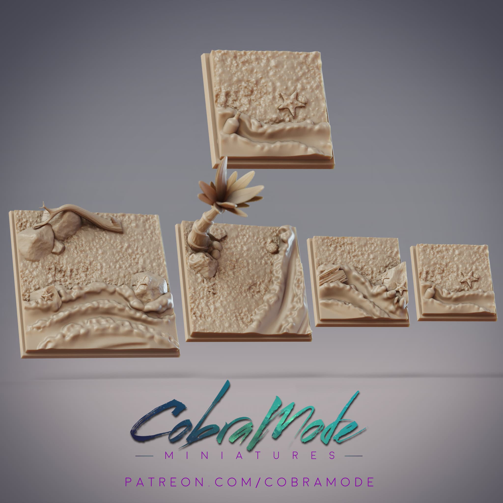 Island Beach Square Base Pack (4pcs)