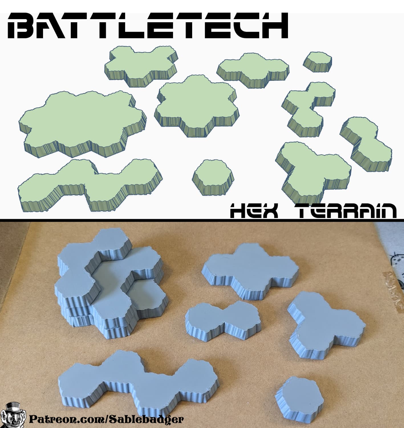Battletech Hex Style terrain