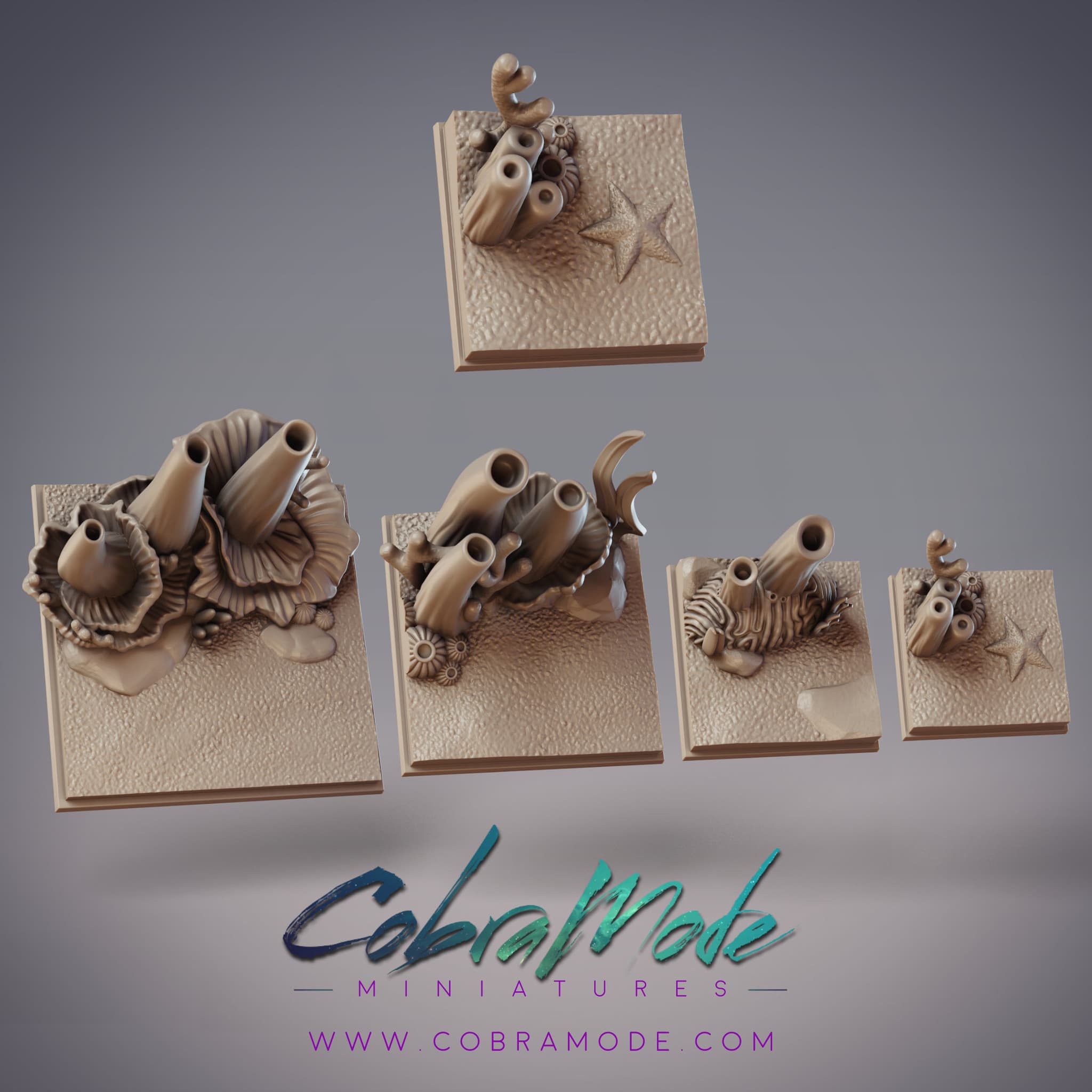Coral Reef Square Base Pack (4pcs)