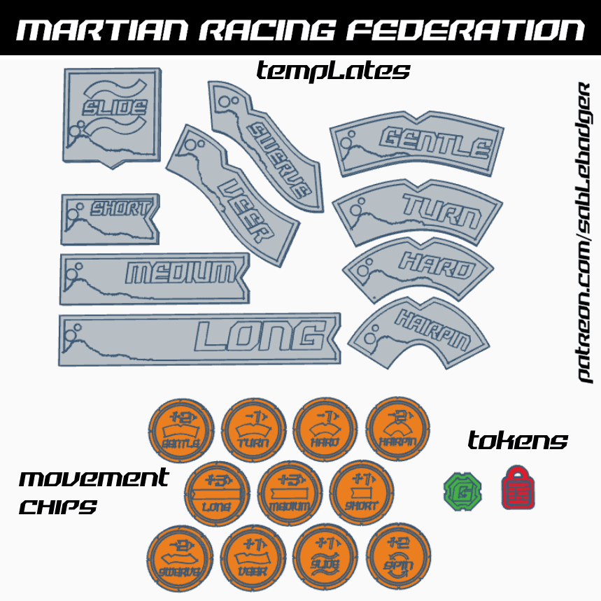 Martian Racing Federation - Templates and Tokens