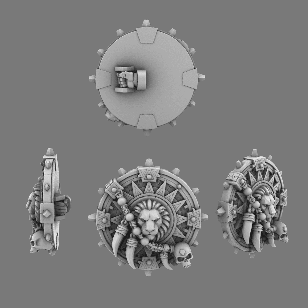 Lion Spirit Knights Sunburst Shields RIGHT