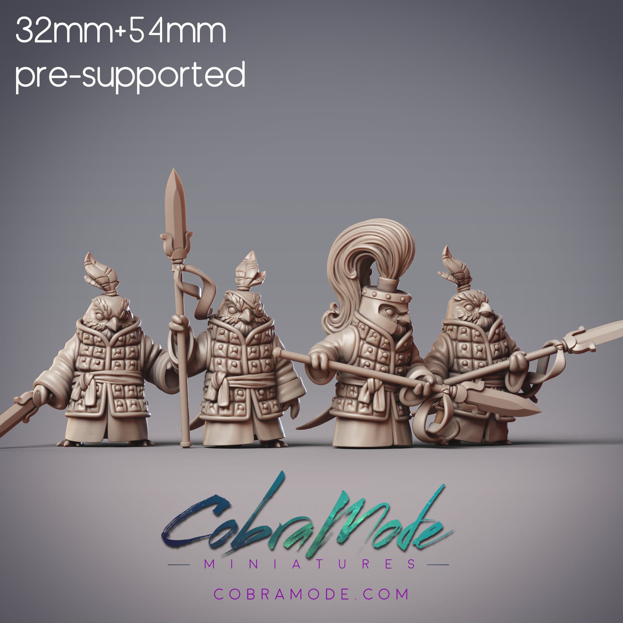 Sparrowfolk Warriors - Iro, Aki, Takei, & Sada, Yosuzume Mercenaries (Pre-supported)