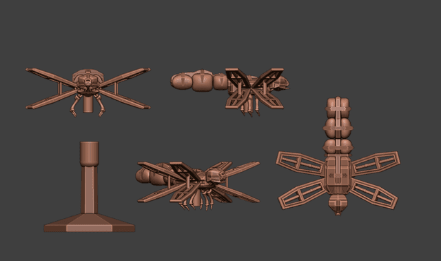 Space Combat Traul Medium Utility Ship and Flight Stand