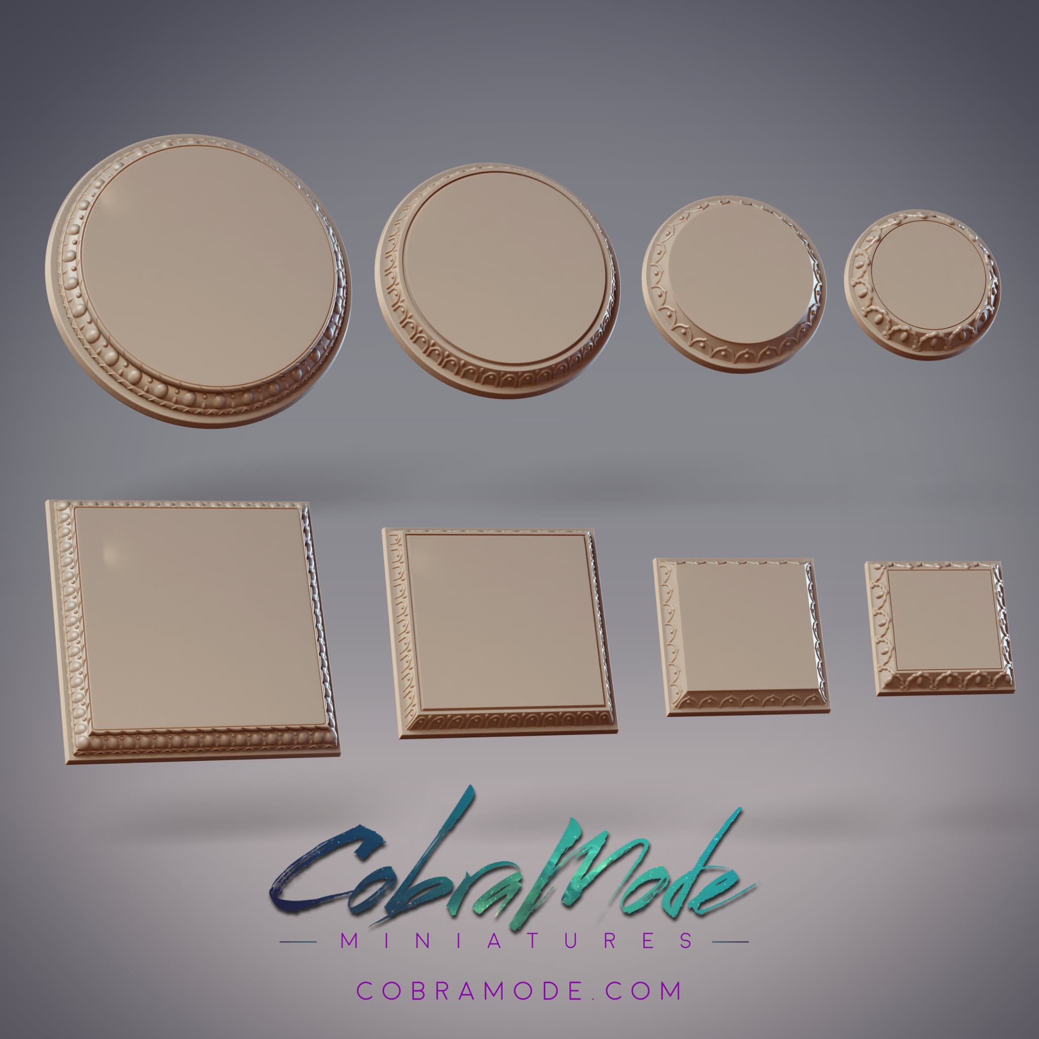 Gilded Platform Base Pack (8pcs) - Round and Square Versions