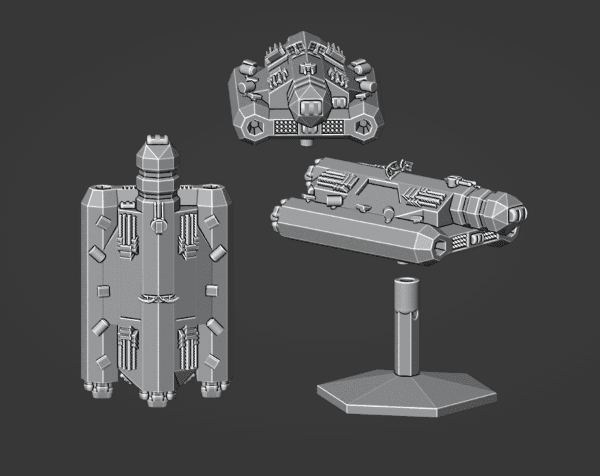 Fleet One Battleship Spaceship and Flightstand