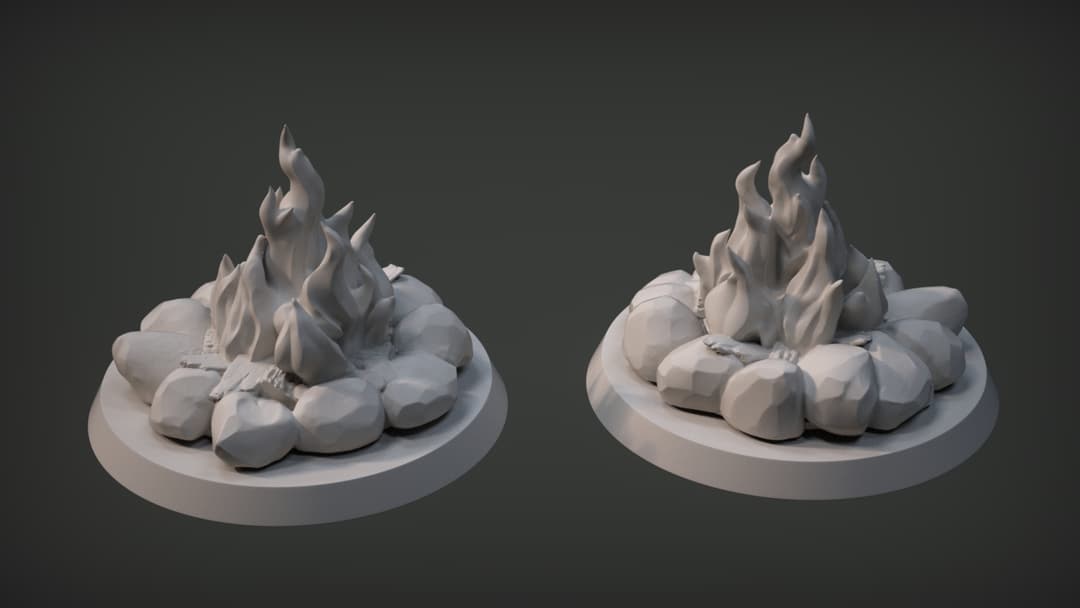 Campfire and Bed