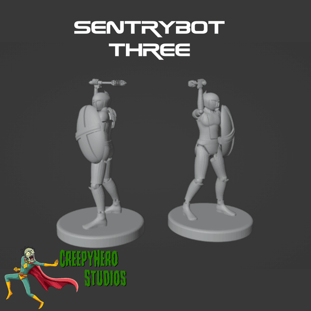 SciFi Sentrybot Three Miniature