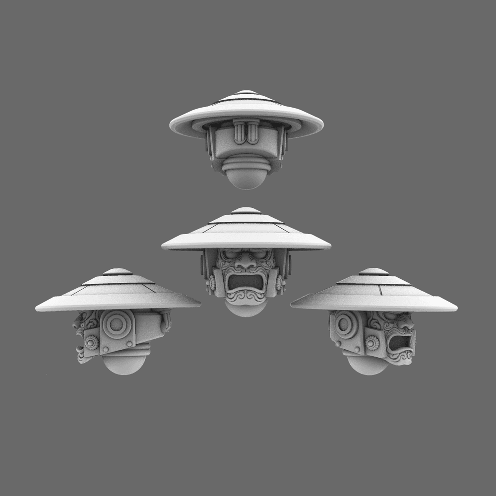 Cyber Samurai V10K Skull & Oni Jingasa Helmets