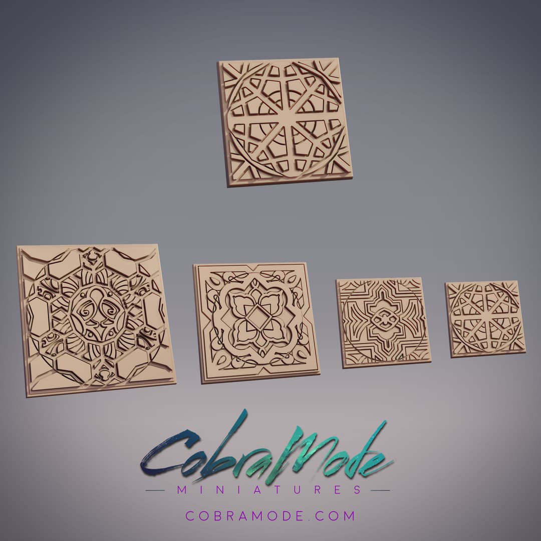 Ornate Emblem Square Base Pack (4pcs)