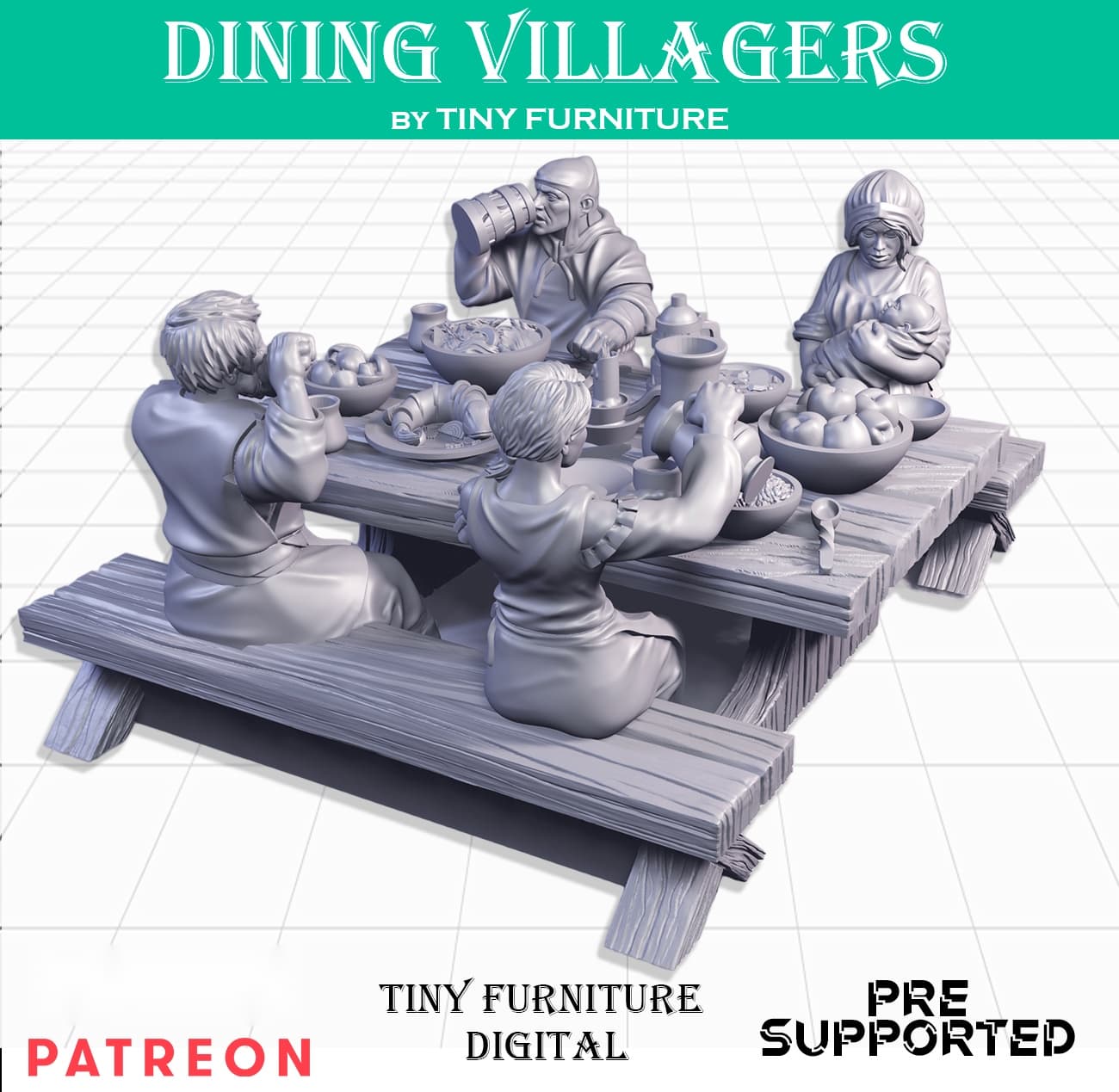 Dining villagers (SITTING FOLKS)