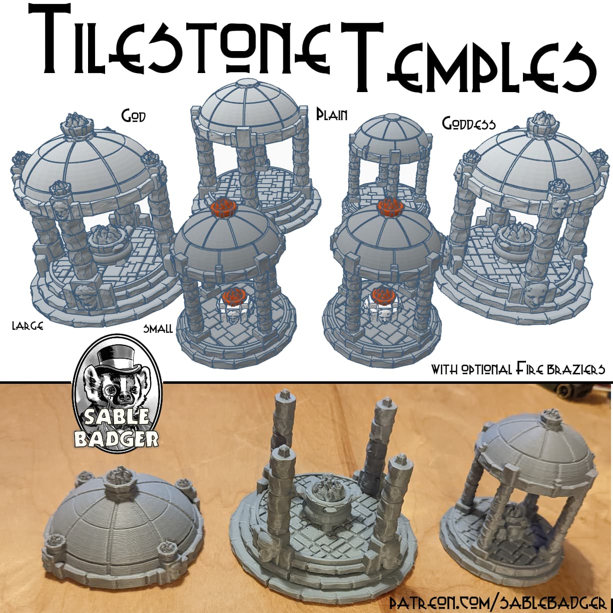 Tilestone Temples for Wargaming and D&D