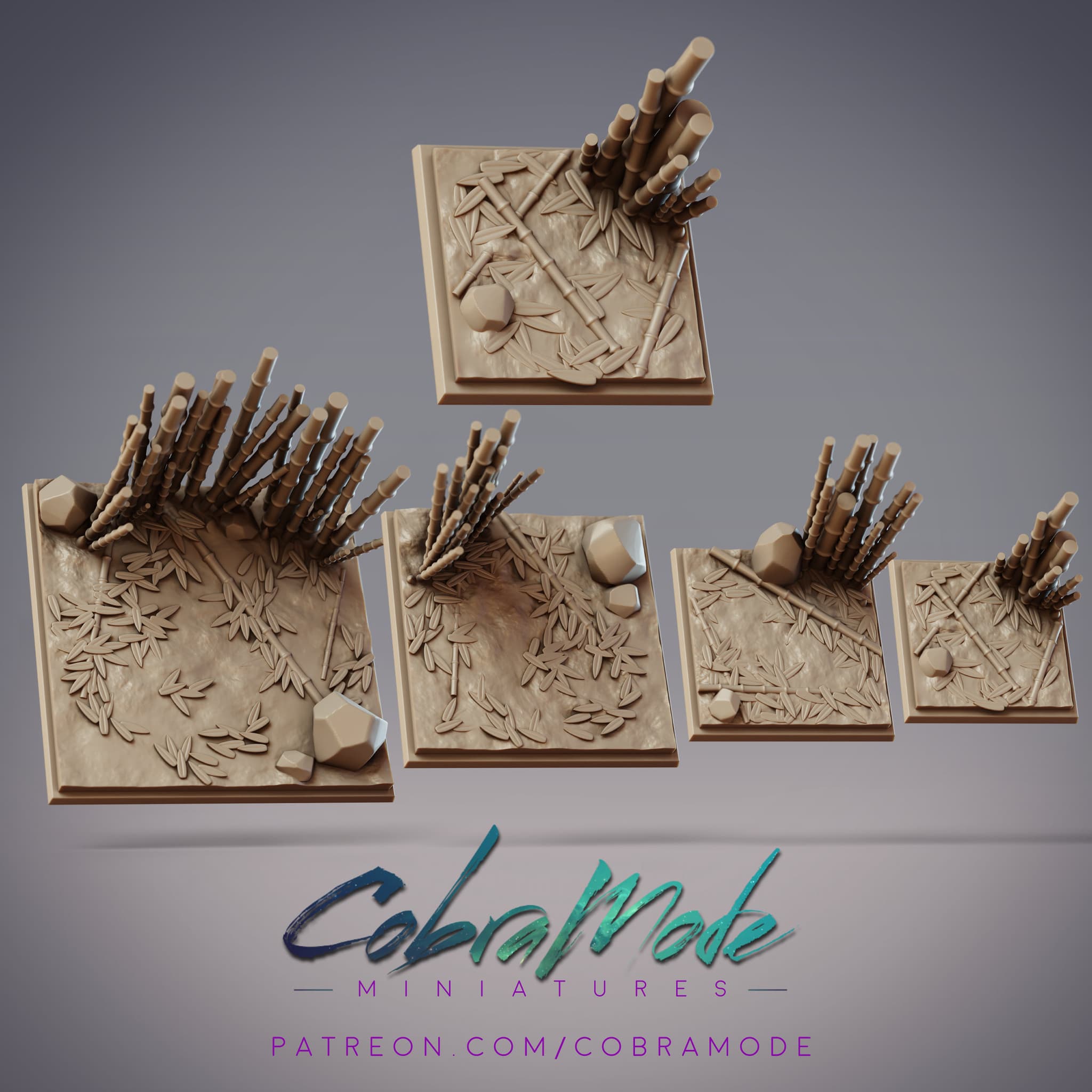 Bamboo Forest Square Base Pack (4pcs)