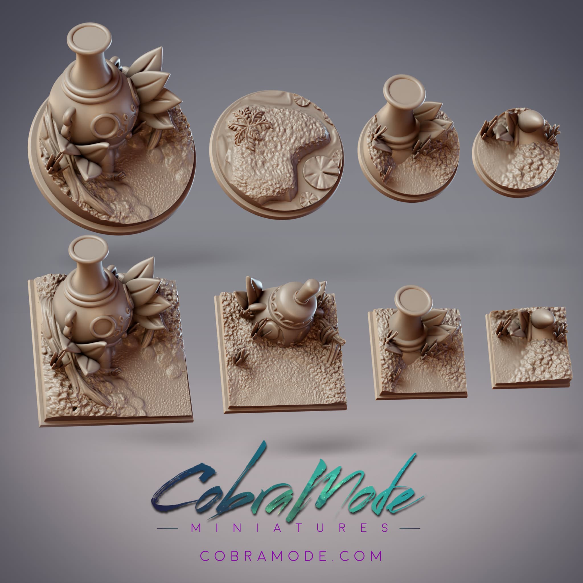 Pottery Gremlin Base Pack (8pcs) - Round and Square Versions