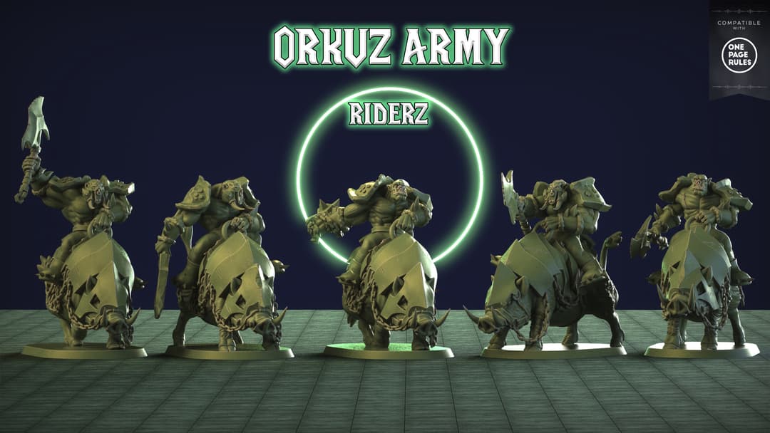 Orkuz Riderz Pack  (5 miniatures, 4 arms and 2 Heads)