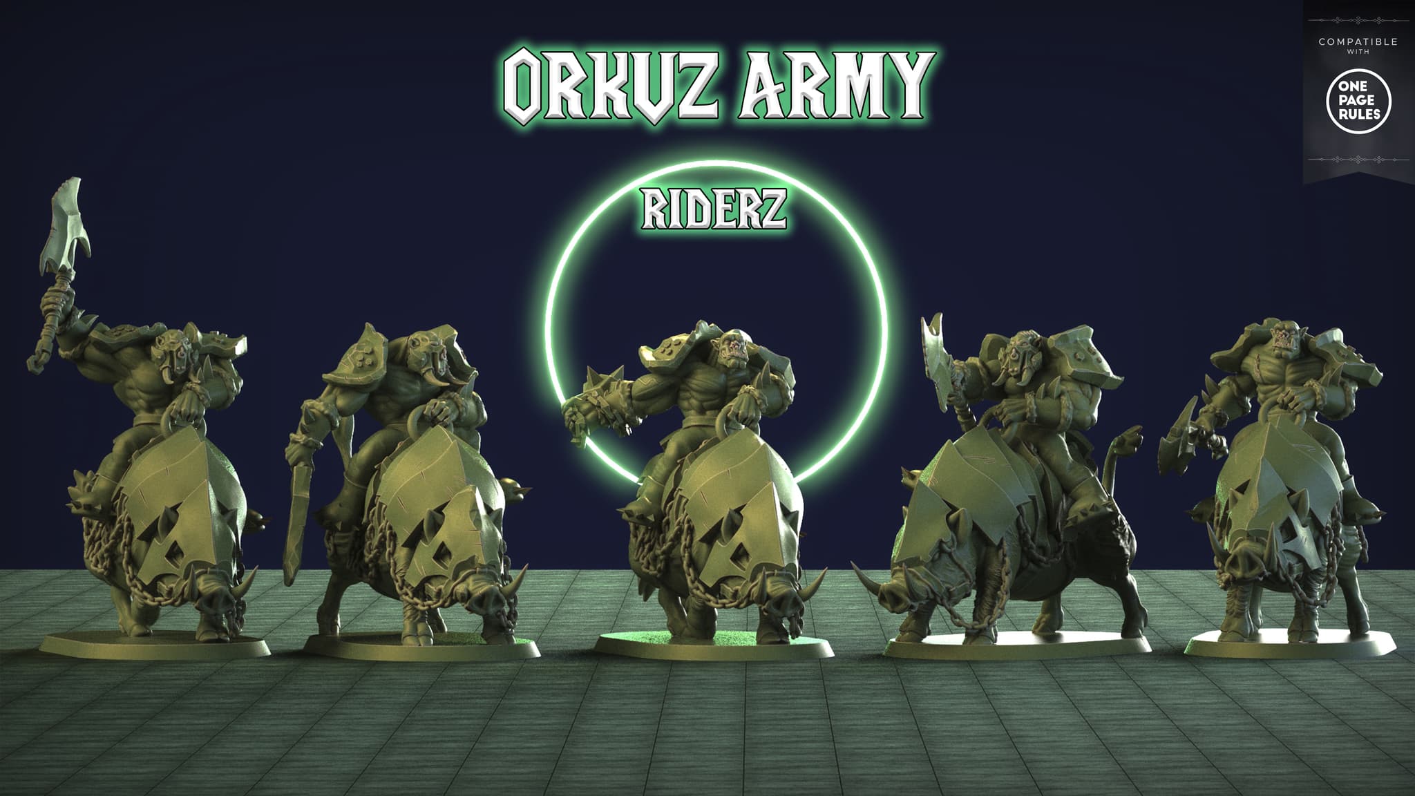 Orkuz Riderz Pack  (5 miniatures, 4 arms and 2 Heads)