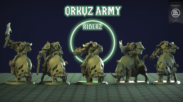Orkuz Riderz Pack  (5 miniatures, 4 arms and 2 Heads)