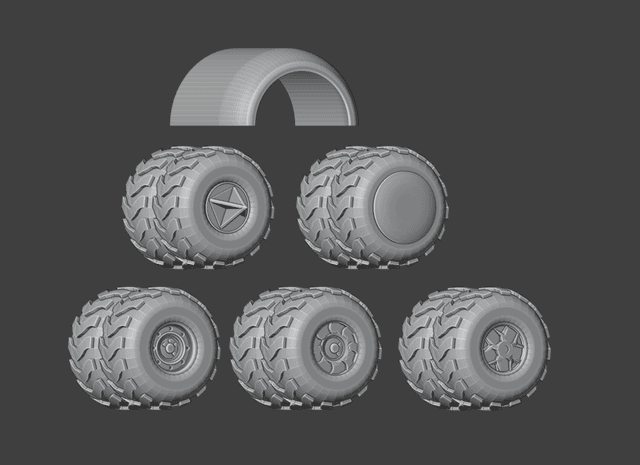 Gaslands Dual Wheel Set – 3D Printable STL for Vehicular Combat Miniature Tabletop Gaming