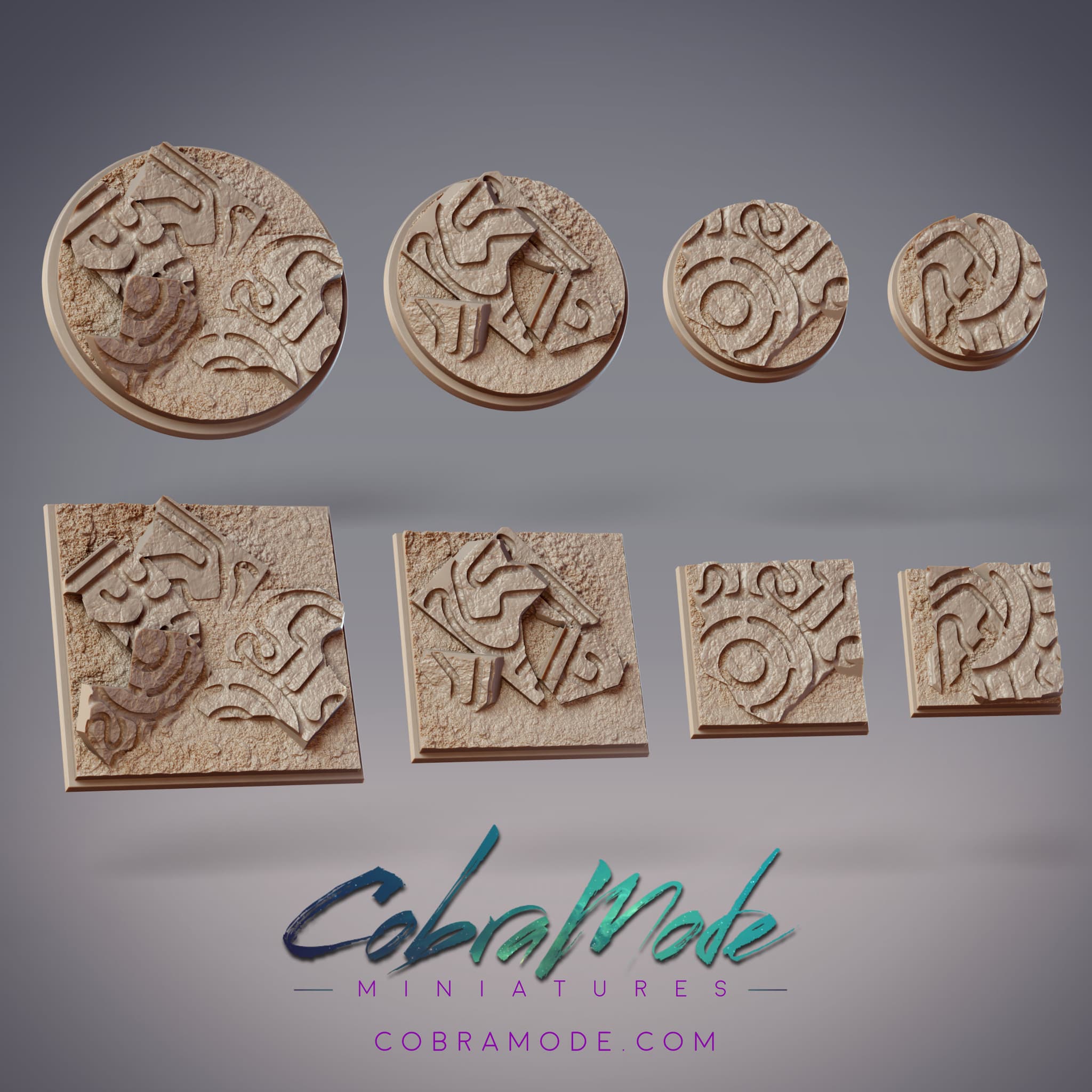 Ruined Floor Base Pack (8pcs) - Round and Square Versions
