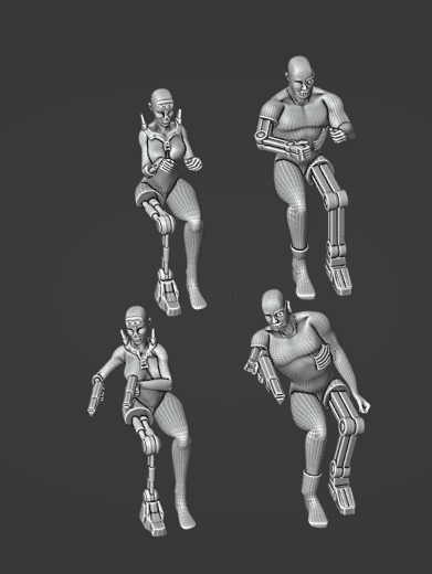 Gaslands Cyborg Drivers and Passenger Set