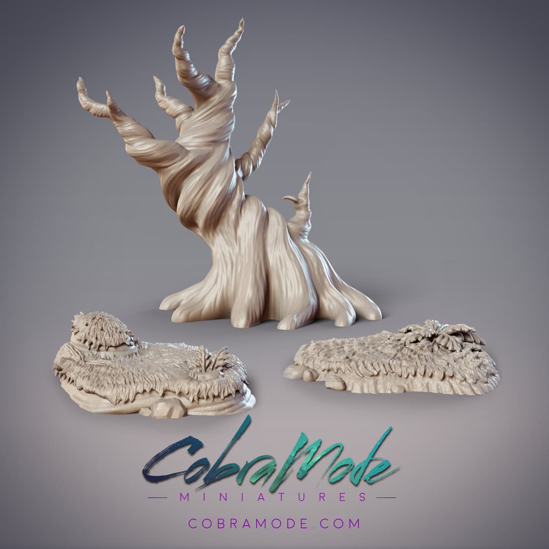 Grassy Knoll and Gnarled Tree Scatter Terrain Pack