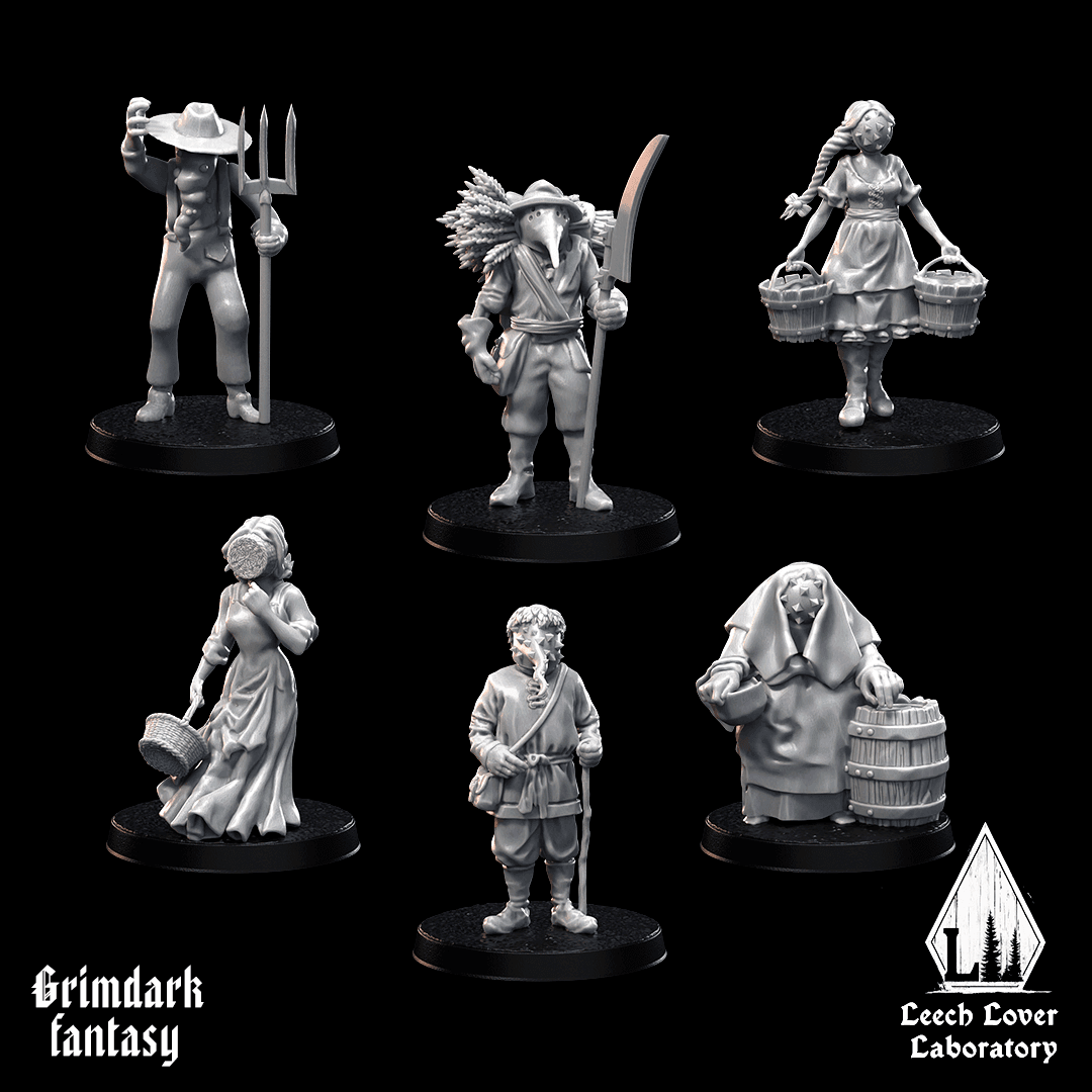 6x Farmers for miniature-agnostic grimdark wargames