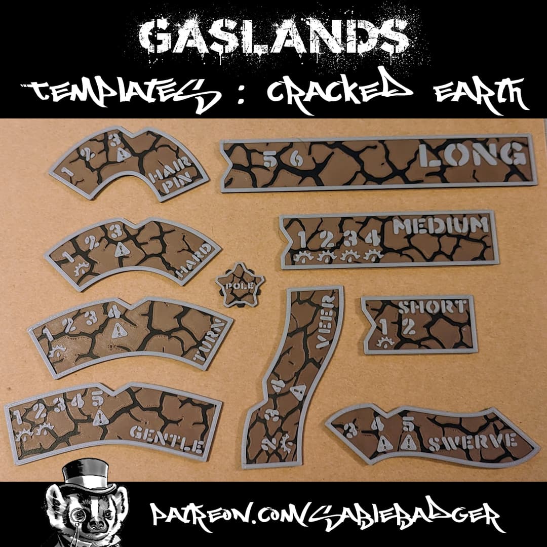 Gaslands - Deluxe Templates - Cracked Earth Design